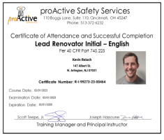 Kevin Reisch Certification